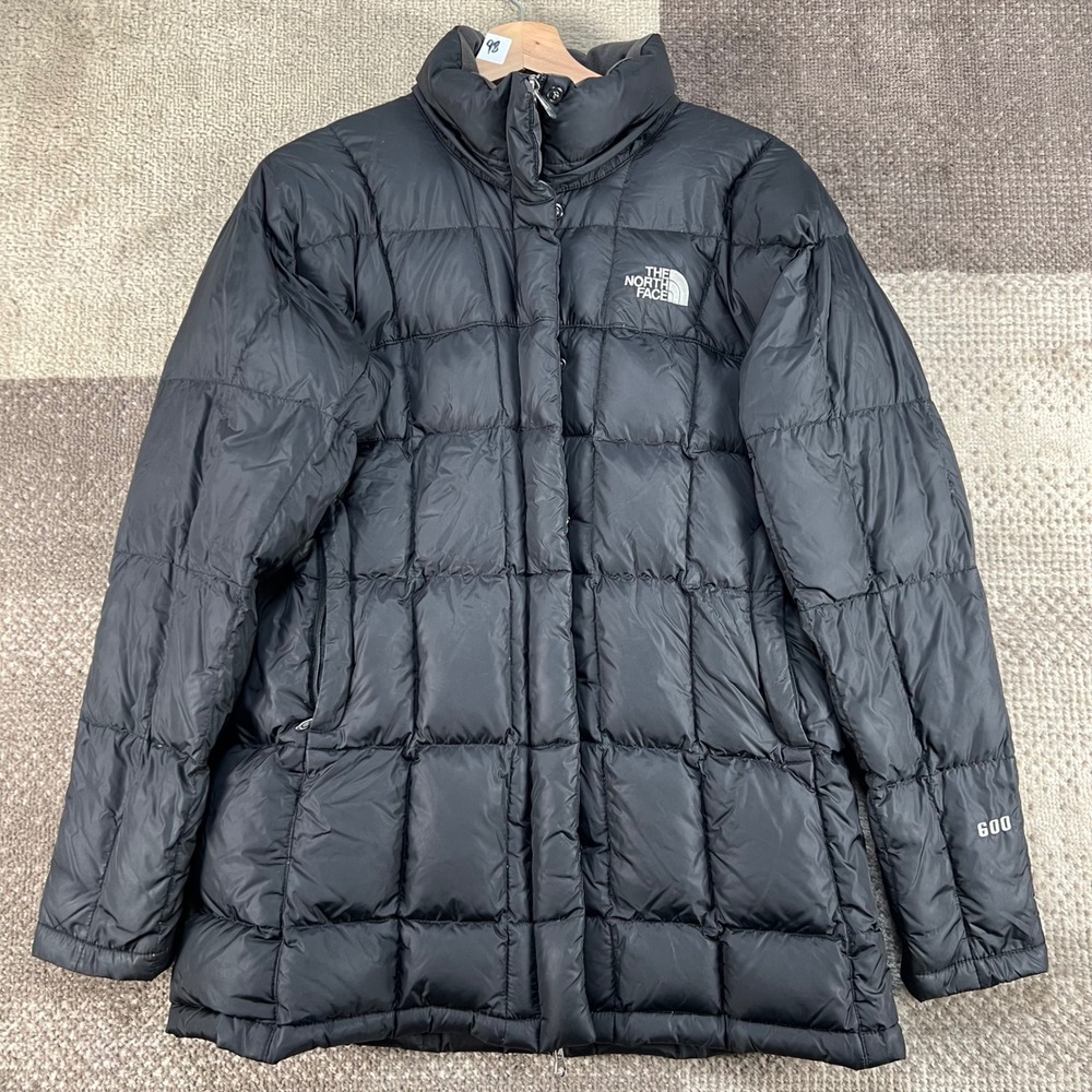 The North Face 600 Goose Down Puffer Jacket Womens S Black Quilted Full Zip Coat